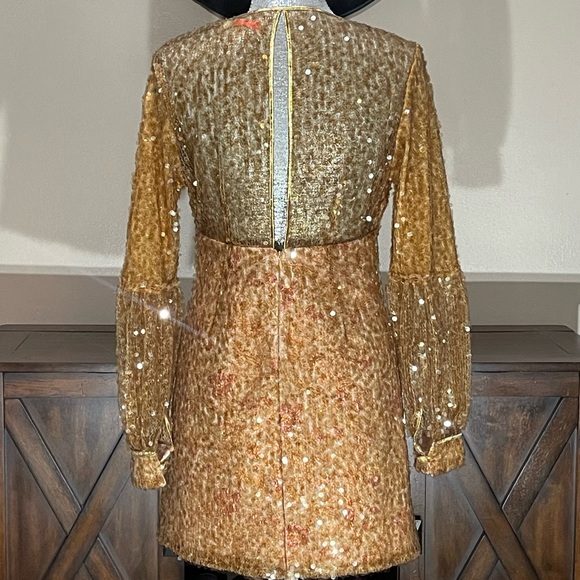 FREE PEOPLE Stars Align Sequin Dress Mini Size 6 - Picture 10 of 10
